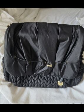 Black Quilted HAPP Diaper Book Bag